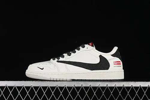 All categories Air Jordan Jordan series basketball shoes Air Jordan 1 Low high-end customized low-top sneakers Travis Scott x Fragment Design x Air Jordan 1 Low OG SP AJ1 Joe 1 Supreme joint-beige and black denim double low-top cultural casual sneakers JH6088-704